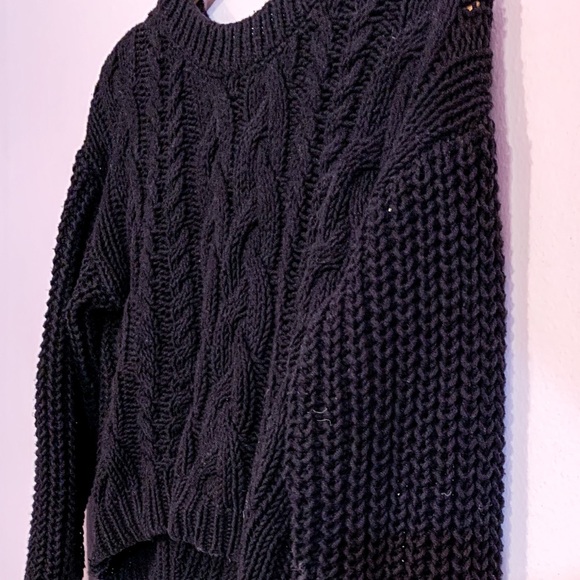 Black Cropped Knit Sweater- Small - Garage - Picture 3 of 6
